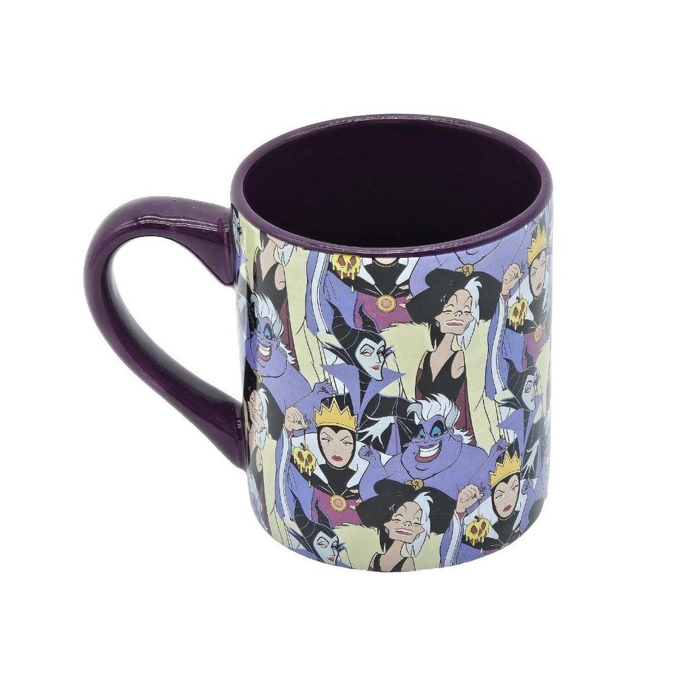 Disney Villains Collage Gothic Coffee Mug 14oz Cruella Maleficent Ursula Queen